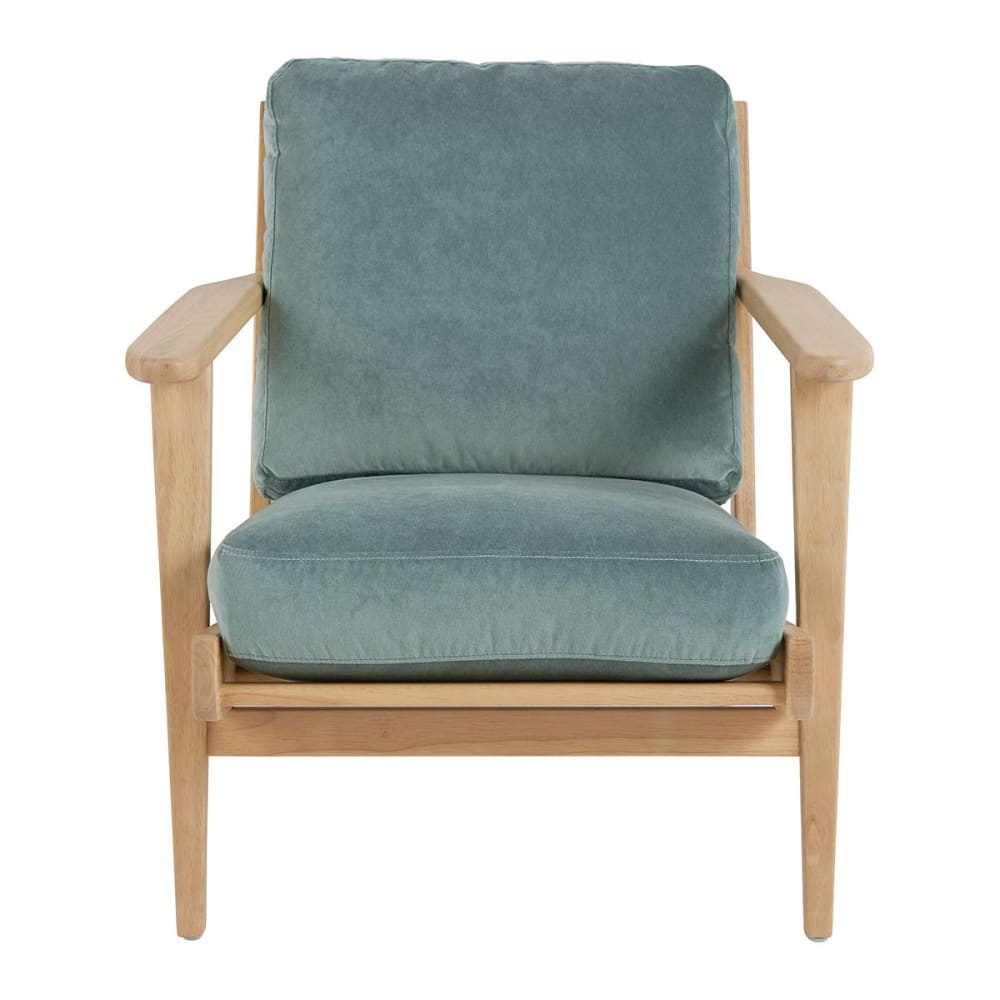 Fauteuil en velours - bleu céladon Fauteuil en velours - bleu céladon