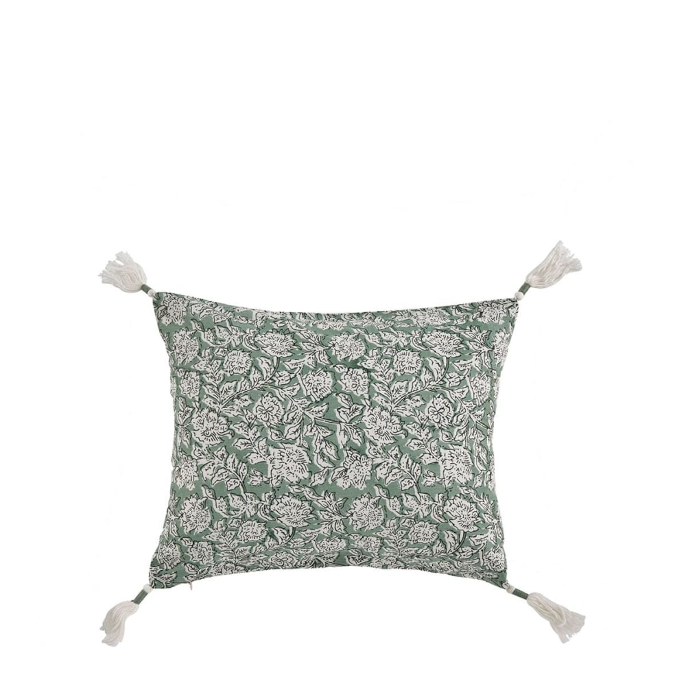 Housse de coussin en coton - céladon - 30 x 40 cm
