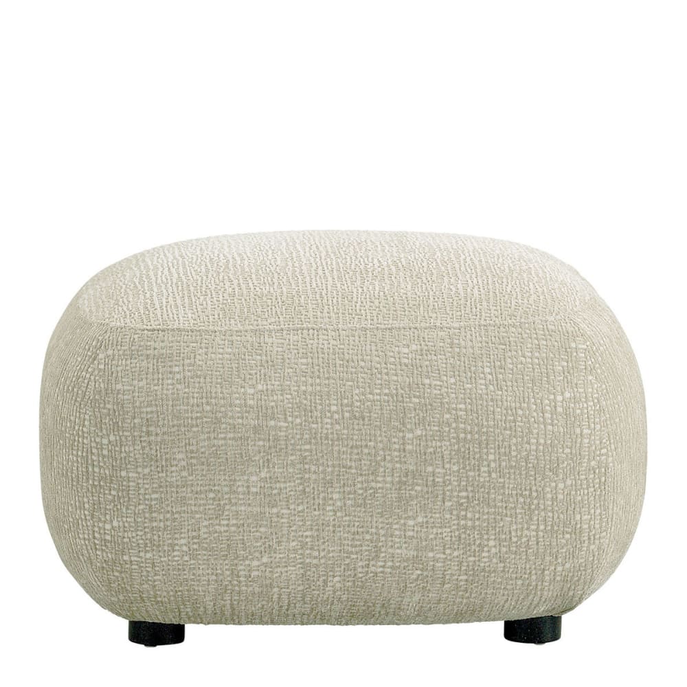 Pouf en tissu jacquard de velours - sable