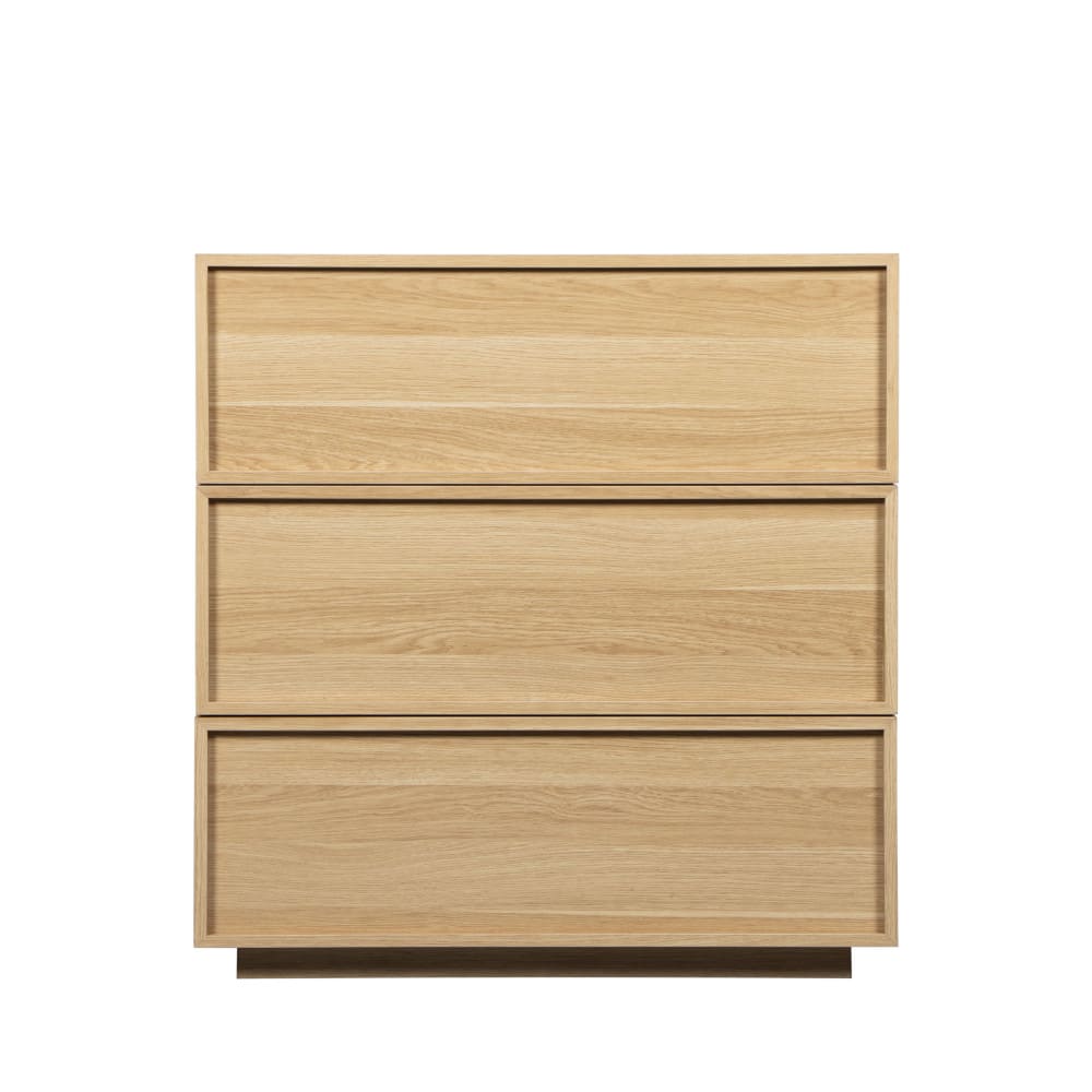 Commode 3 tiroirs en bois l85cm - bois clair