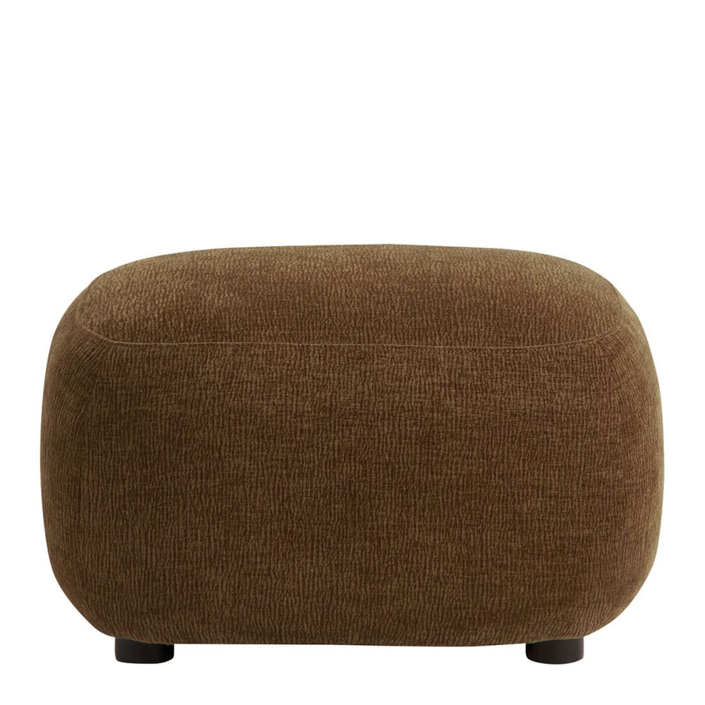 Pouf en tissu velours - tabac