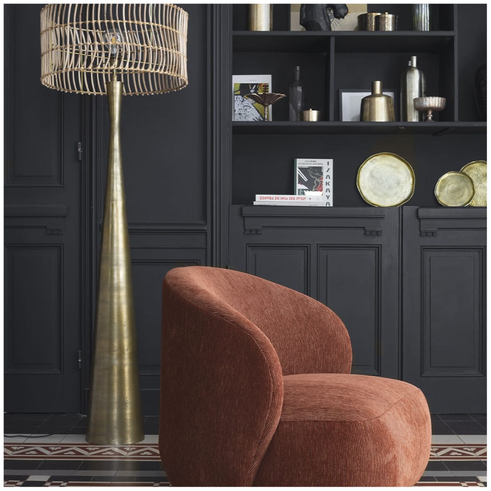Pied de lampadaire finition laiton antique - ø 25 x 156,5 cm — vue 3