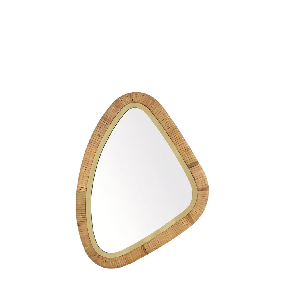 miroir en rotin et métal