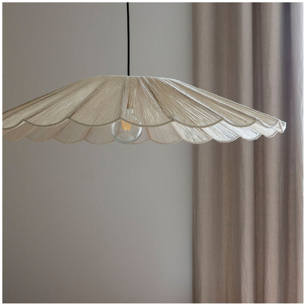 Suspension en jute blanche et métal - ø 90 cm — vue 3