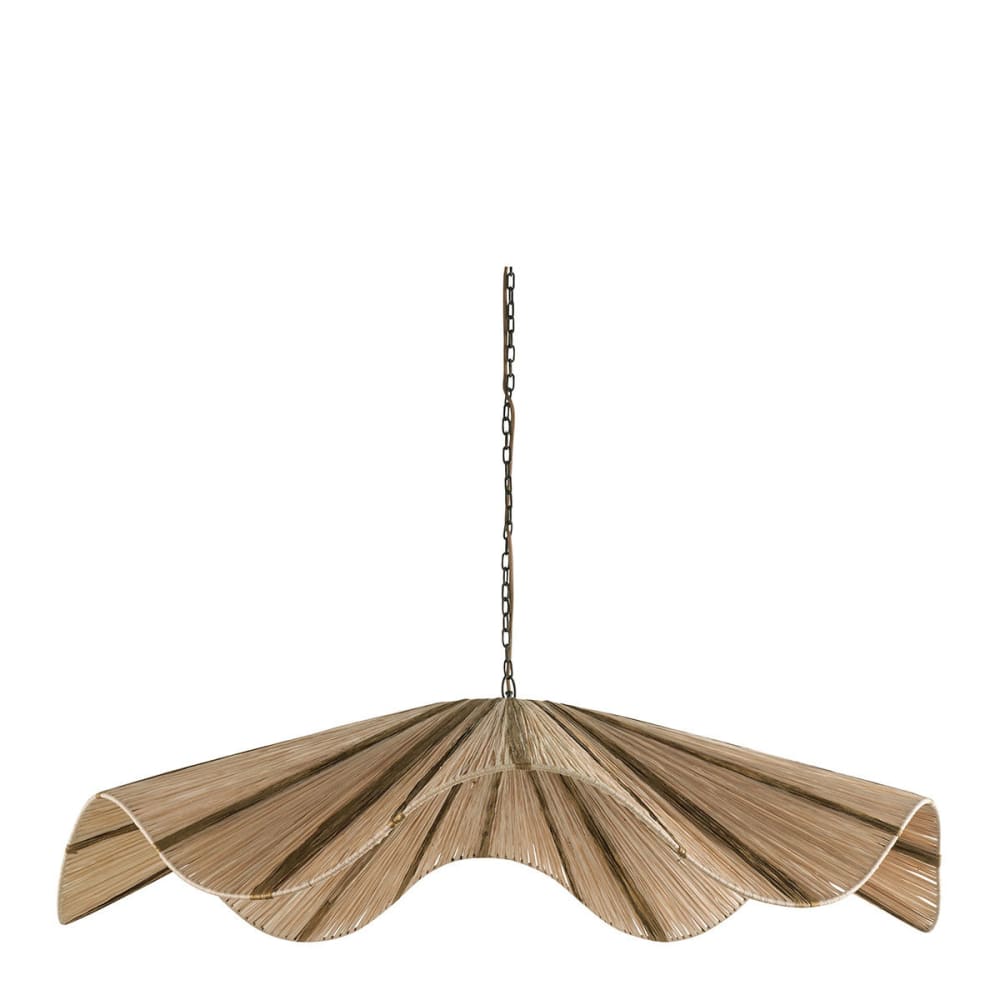 Suspension en raphia - doré et naturel - ø 110 x 21 cm — vue 4
