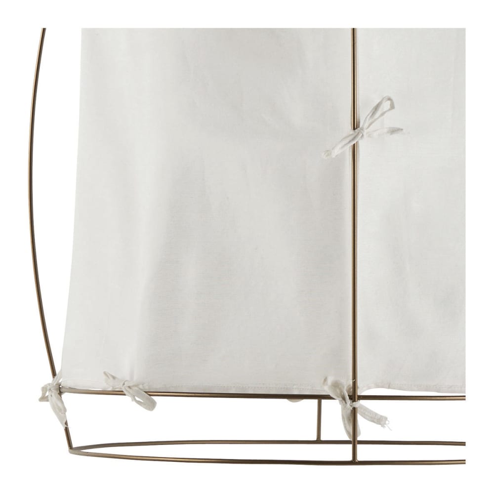 Suspension en tissu blanc et métal doré finition laiton - h. 75 cm — vue 4
