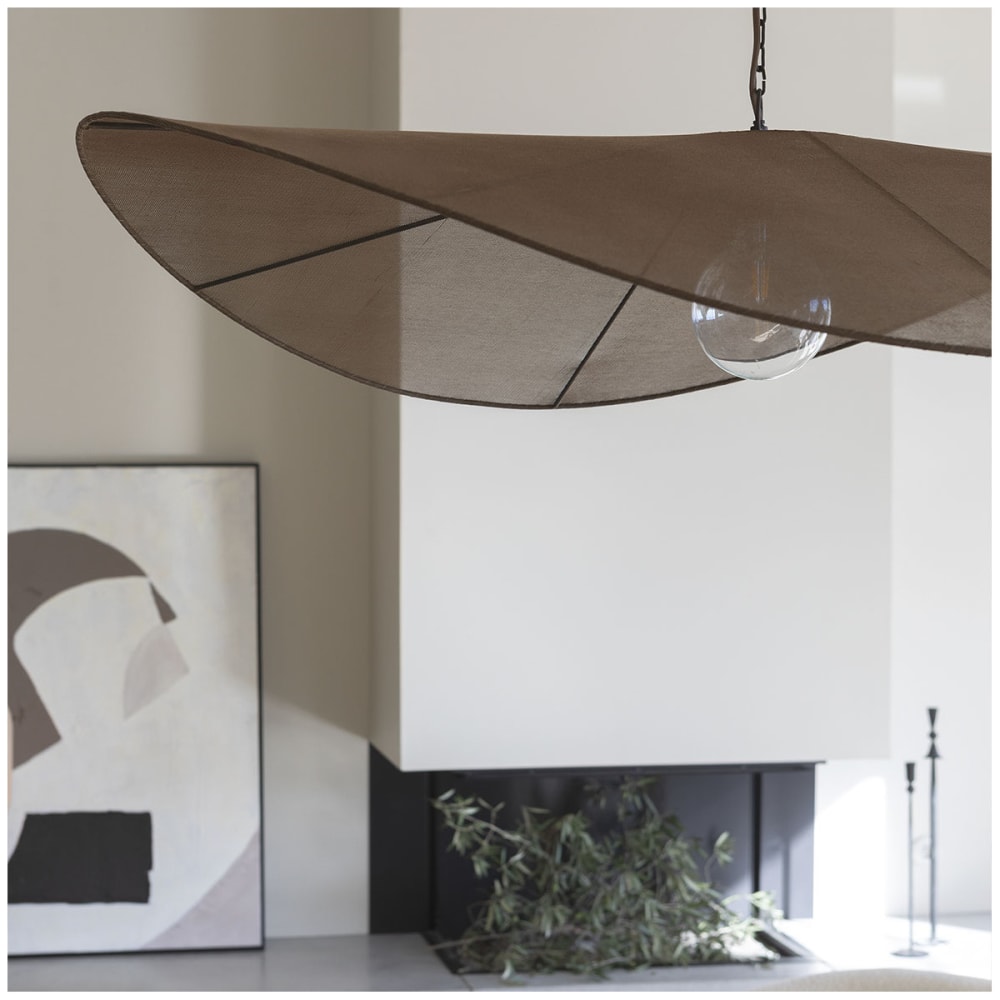 Suspension en tissage brun - ø 90 cm — vue 3