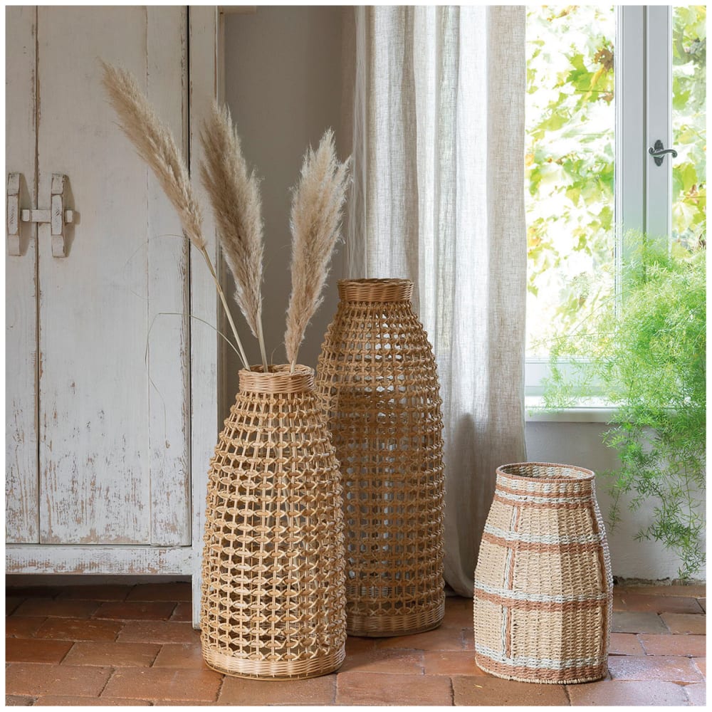 Vase décoratif en corde de papier