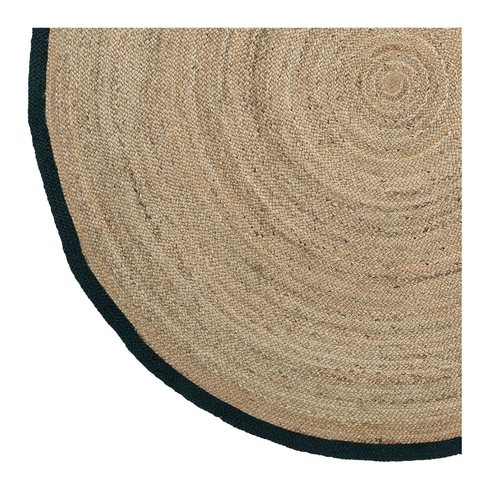 Tapis rond en jute ourlé noir - diam. 200 cm — vue 4