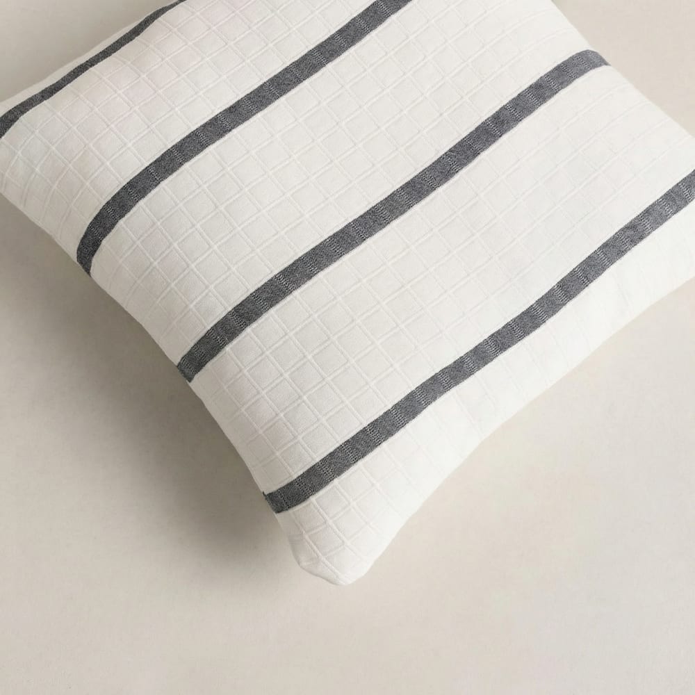 Lot de 2 housses de coussin en coton bleu 45x45 cm — vue 4