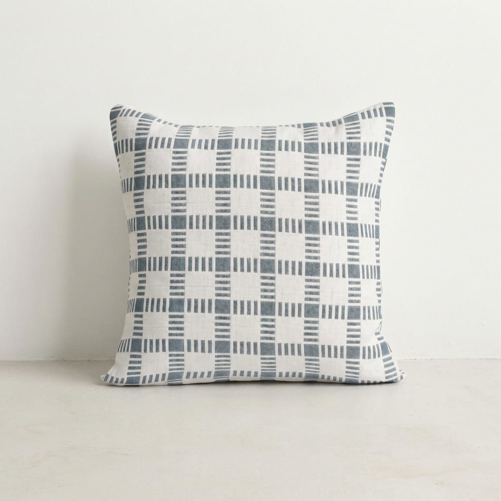 Lot de 2 housses de coussin en coton bleu 45x45 cm