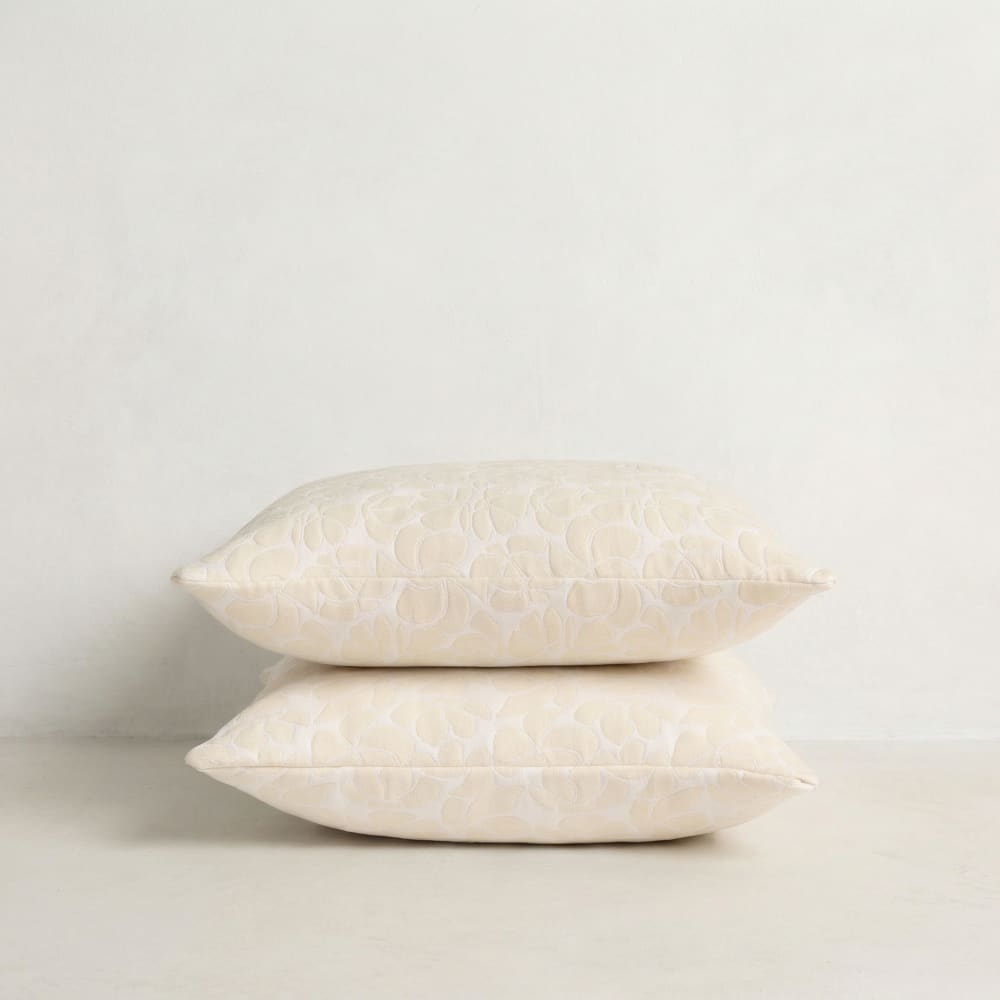 Lot de 2 housses de coussin en coton blanc 45x45 cm — vue 3