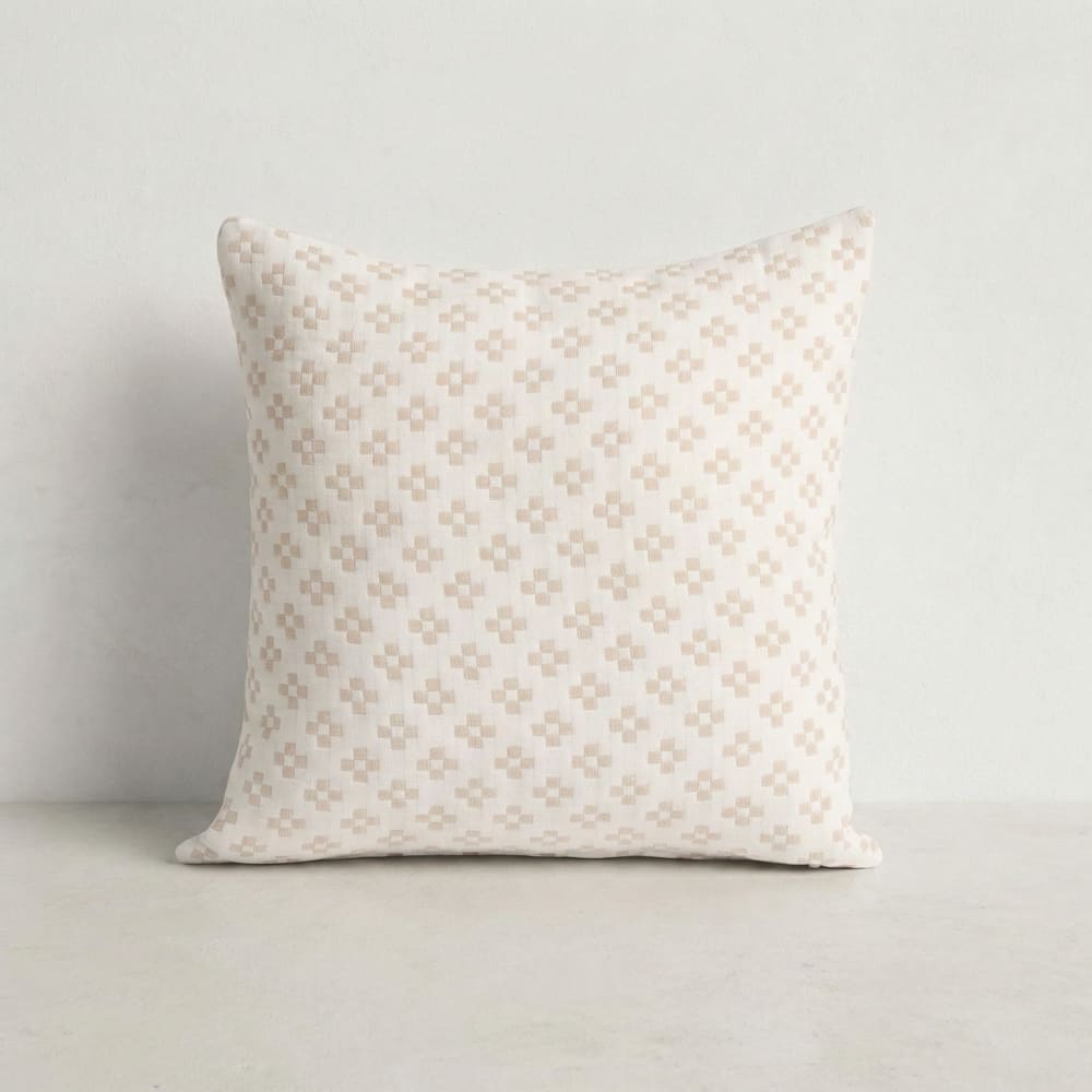 Lot de 2 housses de coussin en coton beige 45x45 cm