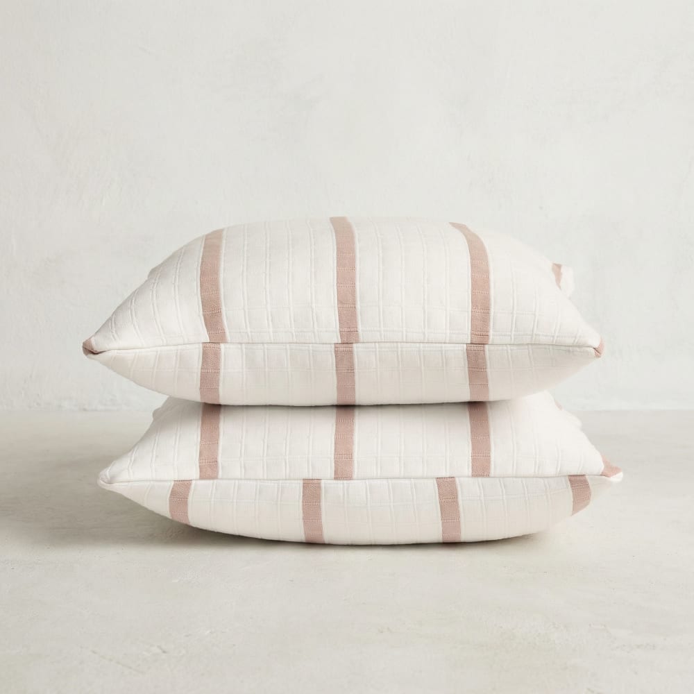 Lot de 2 housses de coussin en coton rose 45x45 cm — vue 3
