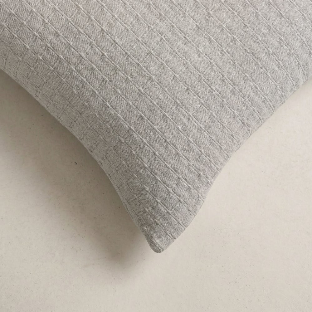Lot de 2 housses de coussin en coton gris clair 45x45 cm — vue 4