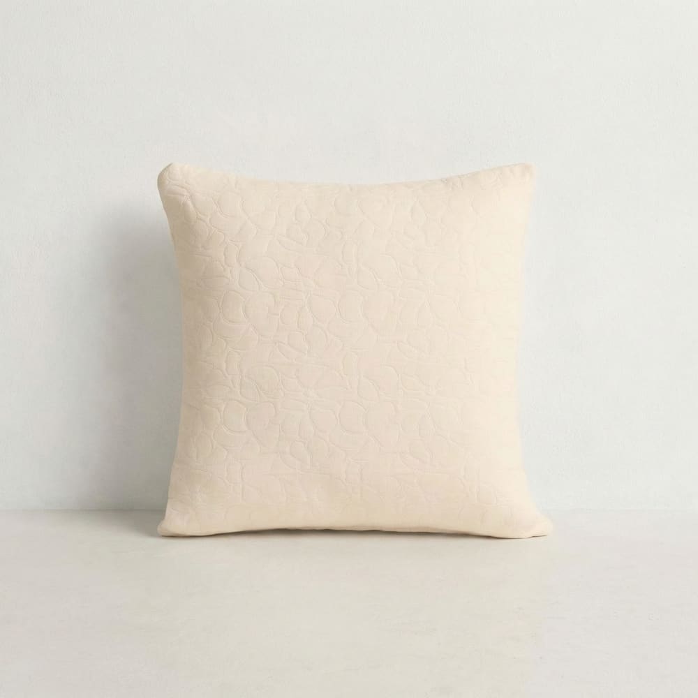 Lot de 2 housses de coussin en coton écru 45x45 cm