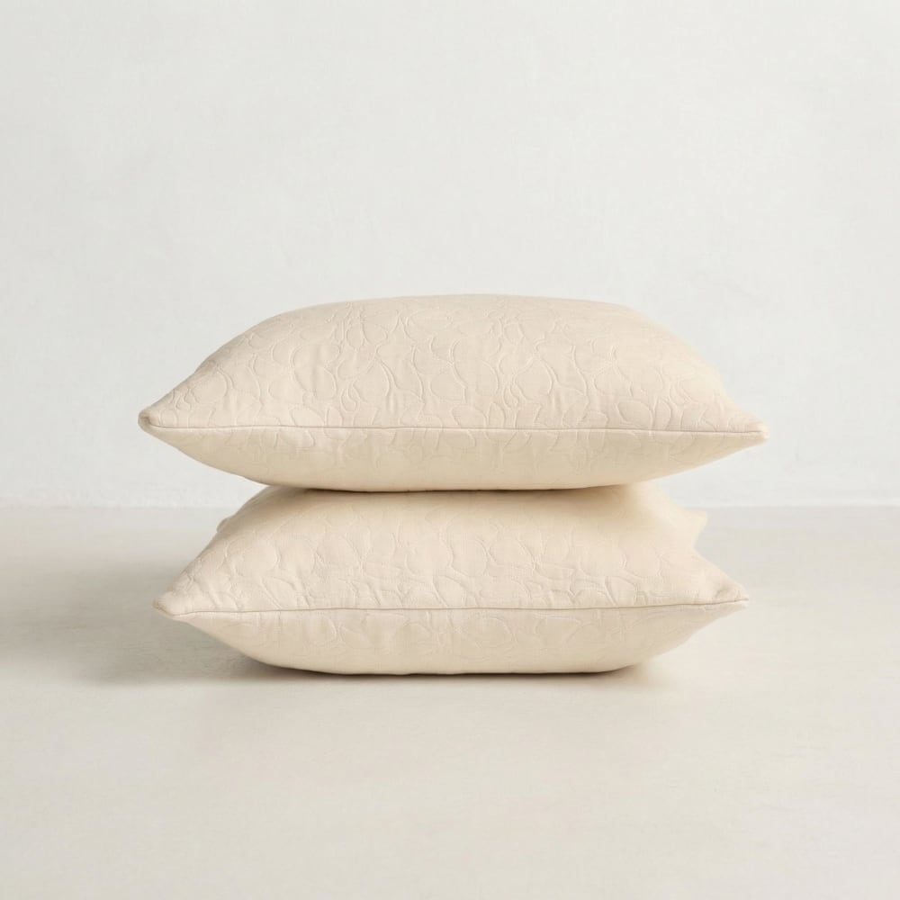 Lot de 2 housses de coussin en coton écru 45x45 cm — vue 3