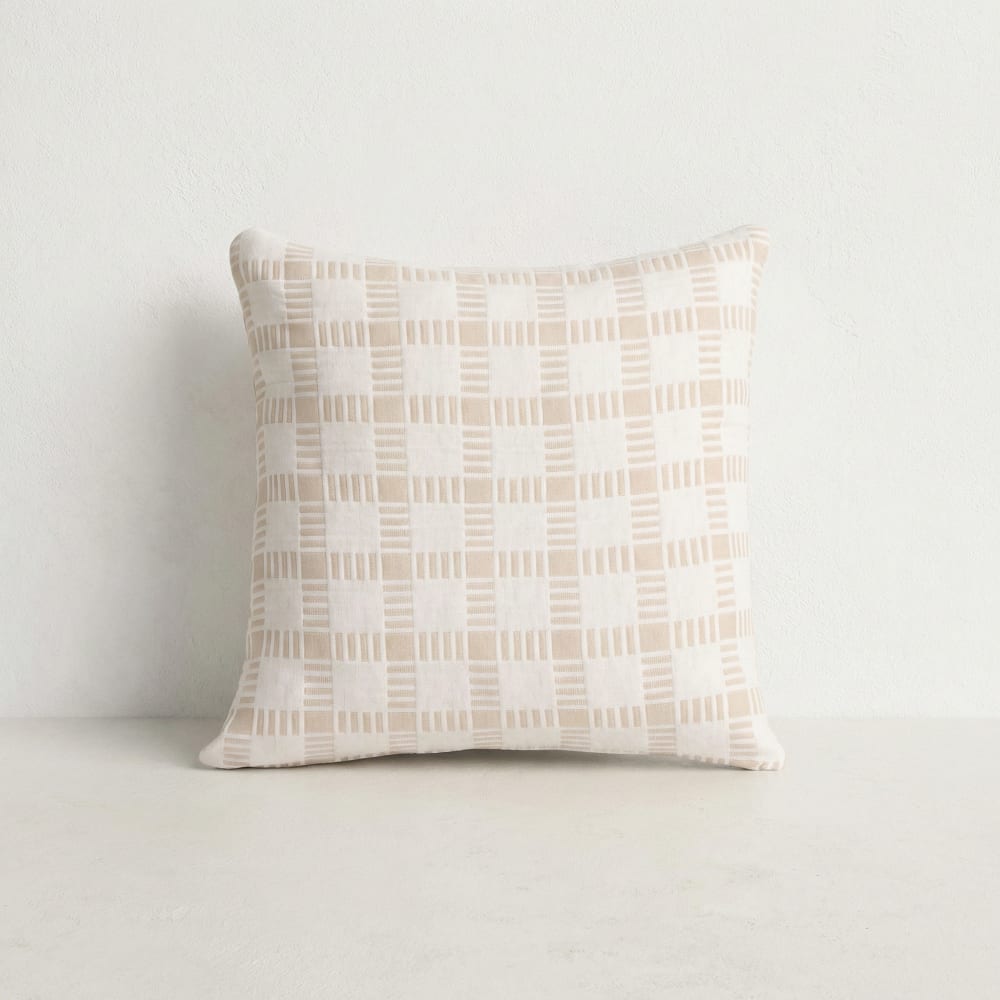Lot de 2 housses de coussin en coton ivoire 45x45 cm