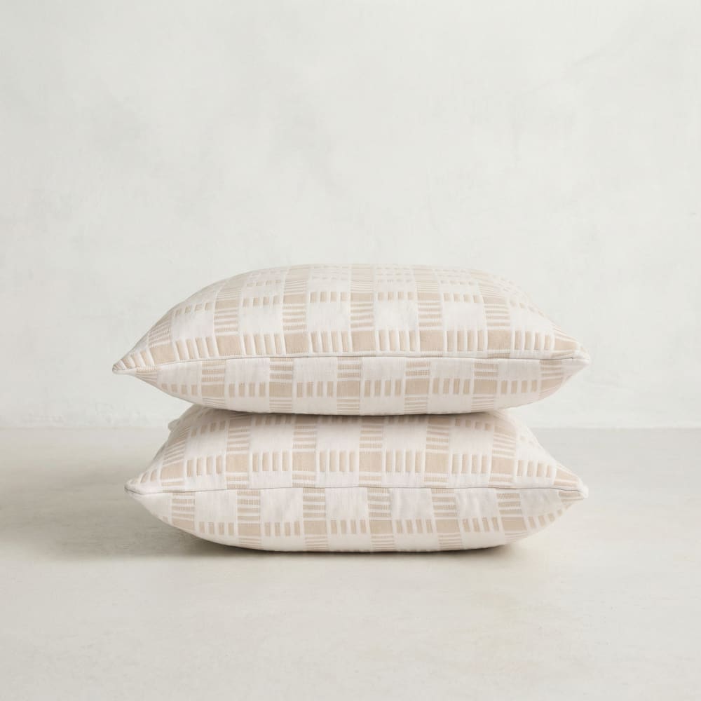 Lot de 2 housses de coussin en coton ivoire 45x45 cm — vue 3