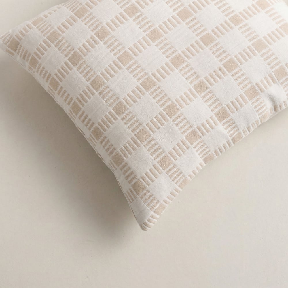 Lot de 2 housses de coussin en coton ivoire 45x45 cm — vue 4