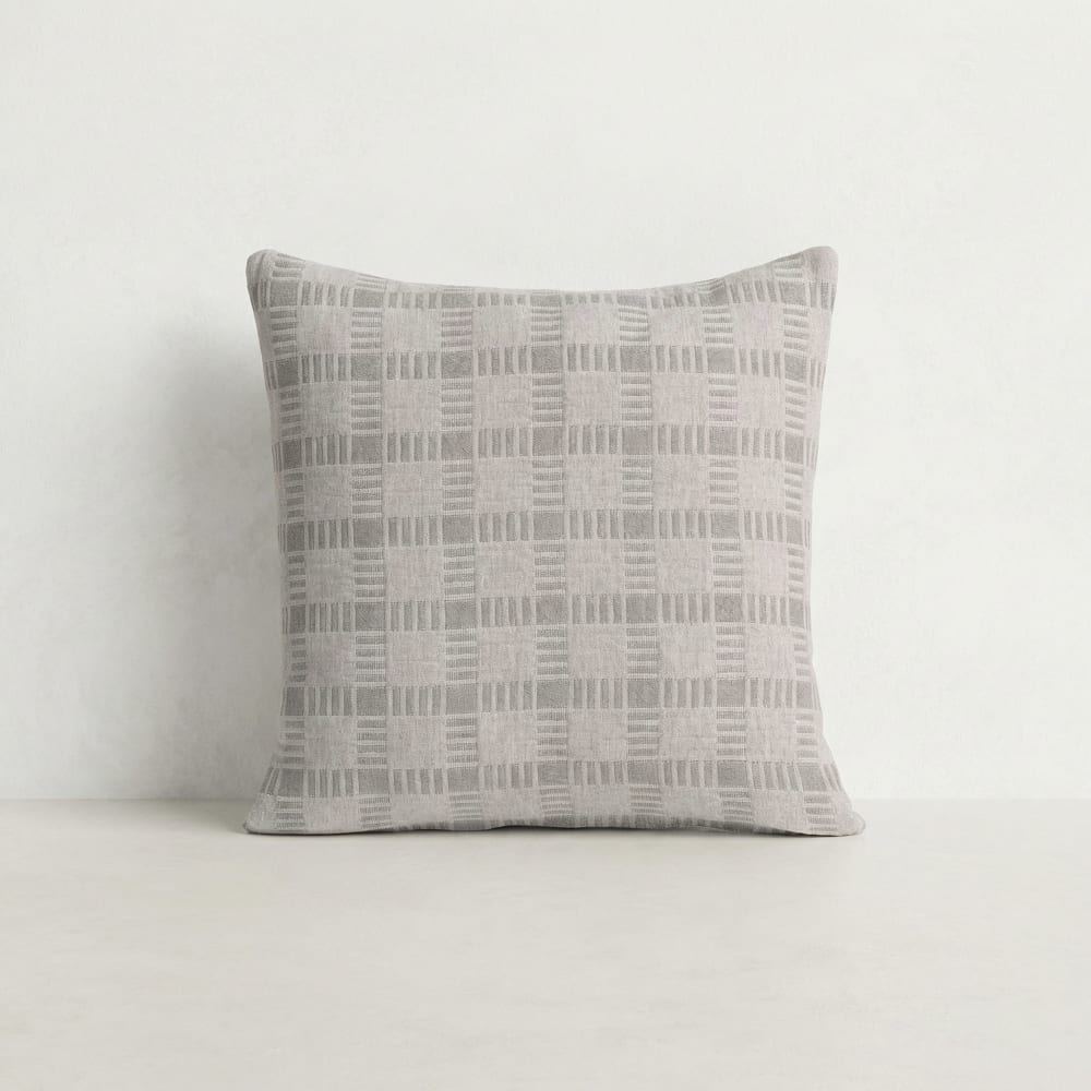 Lot de 2 housses de coussin en coton gris 45x45 cm