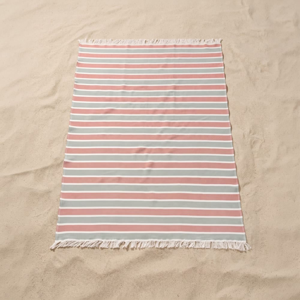 Gestreifter Strand-Pareo aus Baumwolle, 190x180 cm - Maisons Du