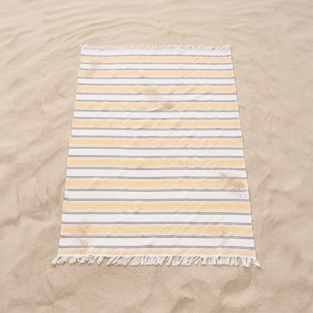 Gestreifter Strand-Pareo aus Baumwolle, 190x180 cm - Maisons Du