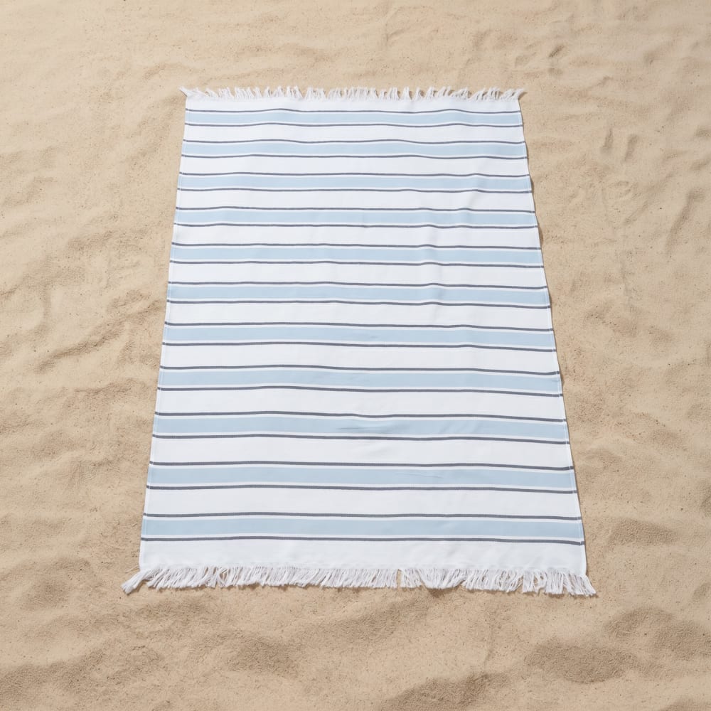 Gestreifter Strand-Pareo aus Baumwolle, 190x180 cm - Maisons Du