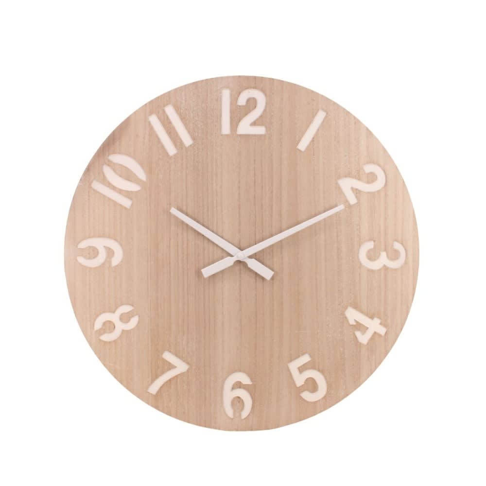 Horloge en bois blanchi 60cm