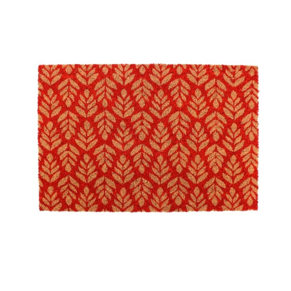 Paillasson coco imprimé zig zags terracotta 40x60cm