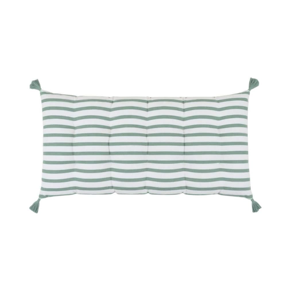 Matelas extérieur en tissu rayé vert / blanc 60x120cm Matelas extérieur en tissu rayé vert / blanc 60x120cm