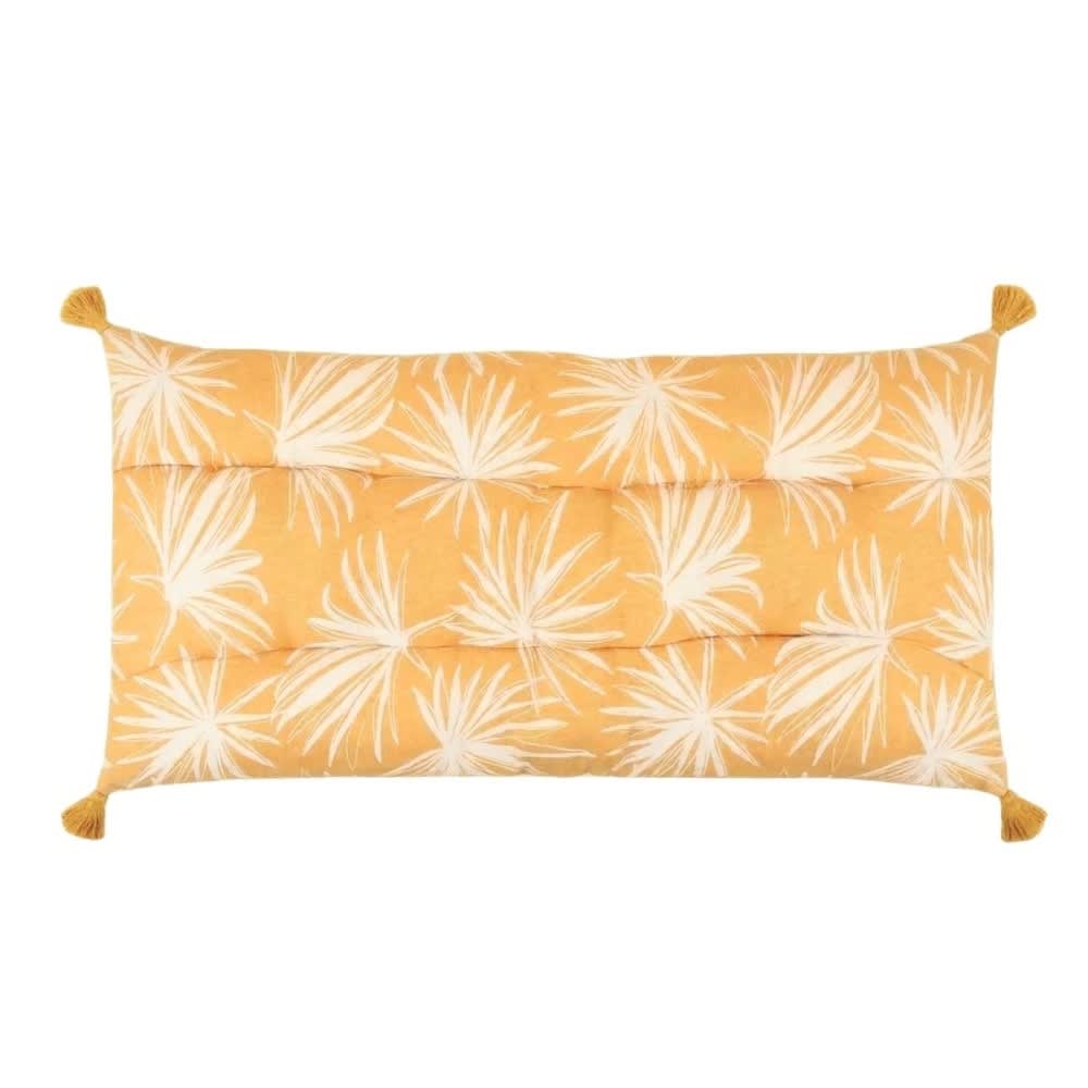 Matelas en tissu déperlant et anti-uv fleuri jaune 60x120cm Matelas en tissu déperlant et anti-uv fleuri jaune 60x120cm