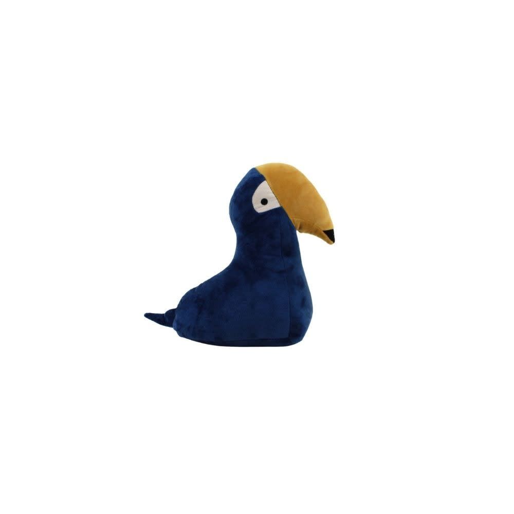 Cale porte en velours toucan bleu