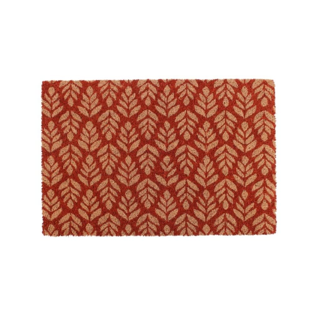 Paillasson coco imprimé zig zags marron 40x60cm