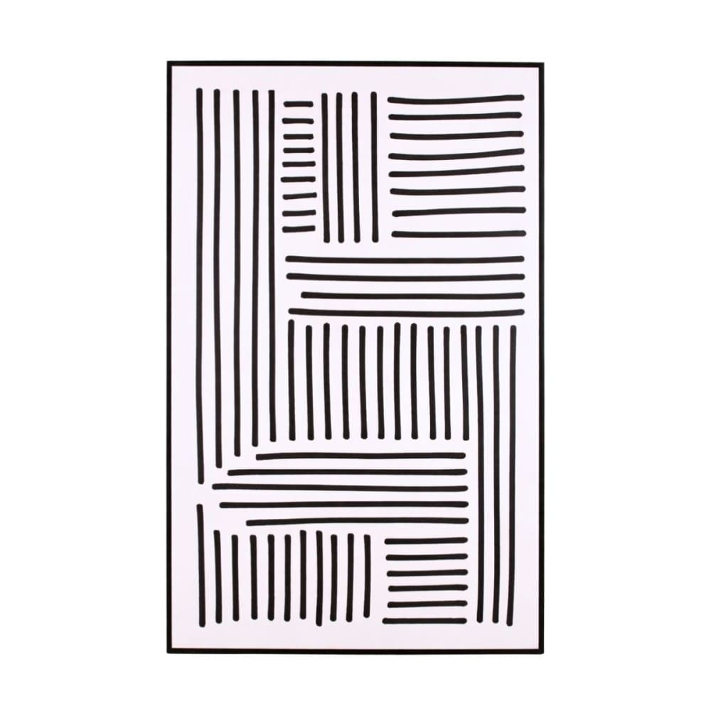 lienzo con motivos geometricos en blanco y negro 60x90 cm