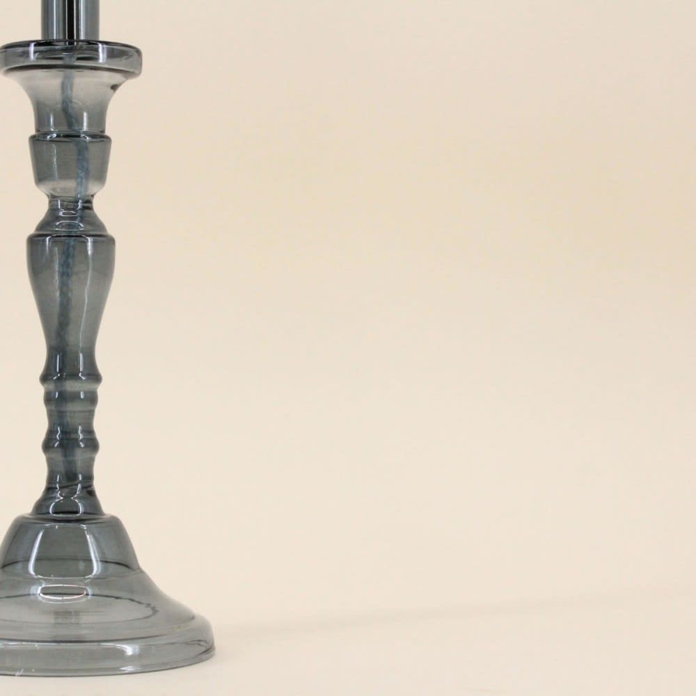 Lampe à huile chandelier en verre soufflé gris 34cm — vue 3