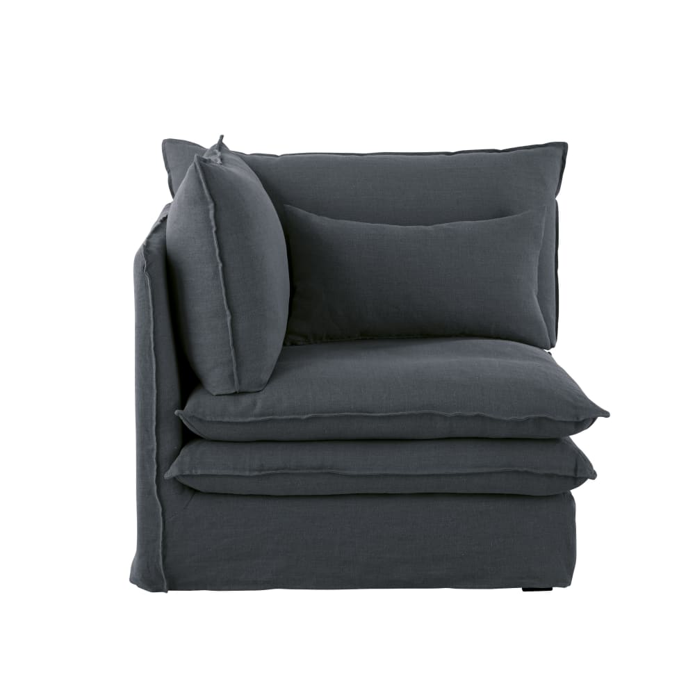 Angle pour canapé modulable - lin anthracite