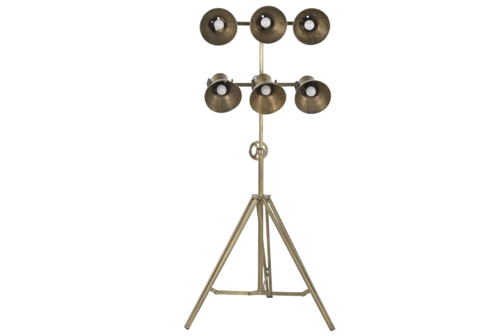 lampadaire en acier doré