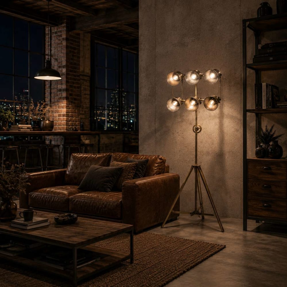 Lampadaire en acier doré 60x20x176 cm — vue 3