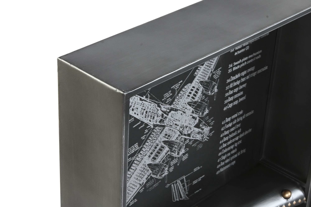 Ensemble de 3 horloges murales avion en acier argenté 175x21x64 cm — vue 4