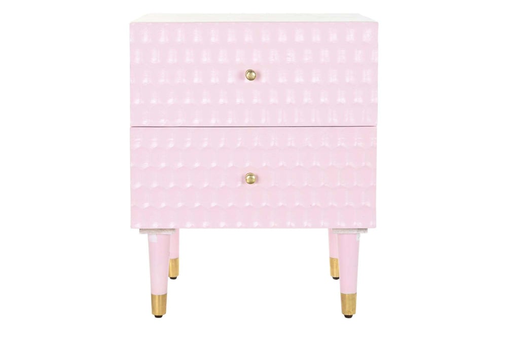 table de chevet en bois - rose