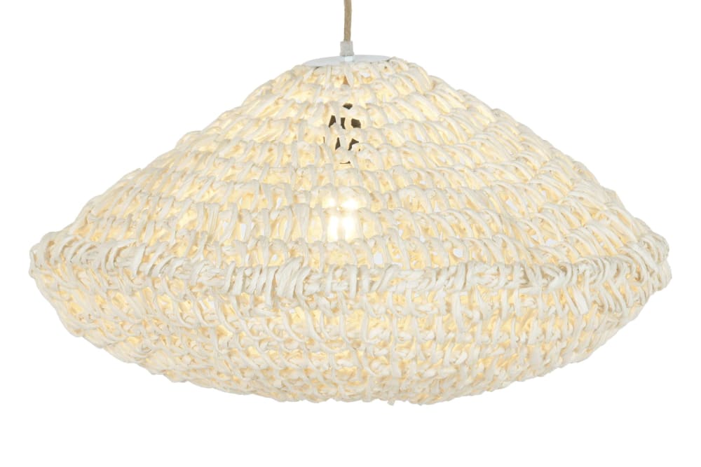 Plafonnier en fibre beige 65x65x35 cm — vue 4