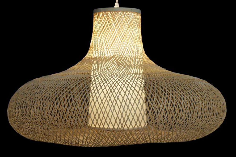 Plafonnier en bambou marron 75x75x48 cm — vue 4