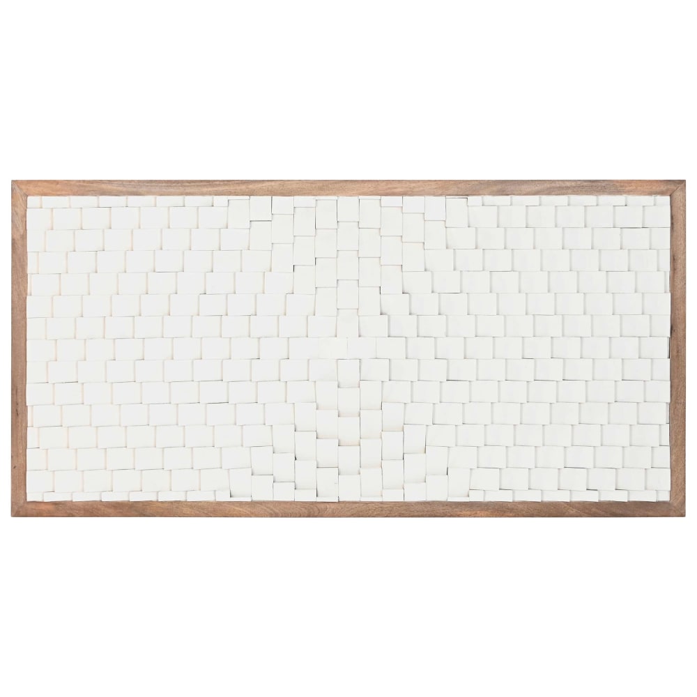 Tête de lit en manguier 3d blanc 180x5x90 cm