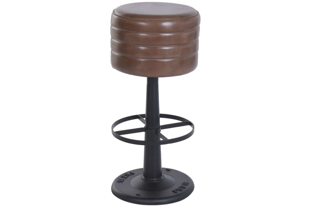 Tabouret en cuir marron