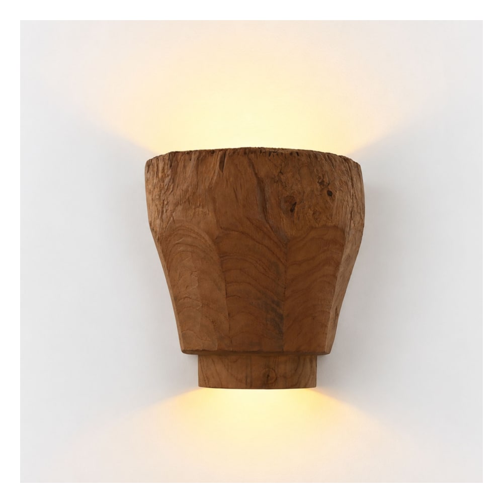 Applique murale en teck marron fait main 30x15x34 cm — vue 3
