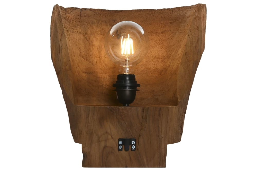Applique murale en teck marron fait main 30x15x34 cm — vue 4