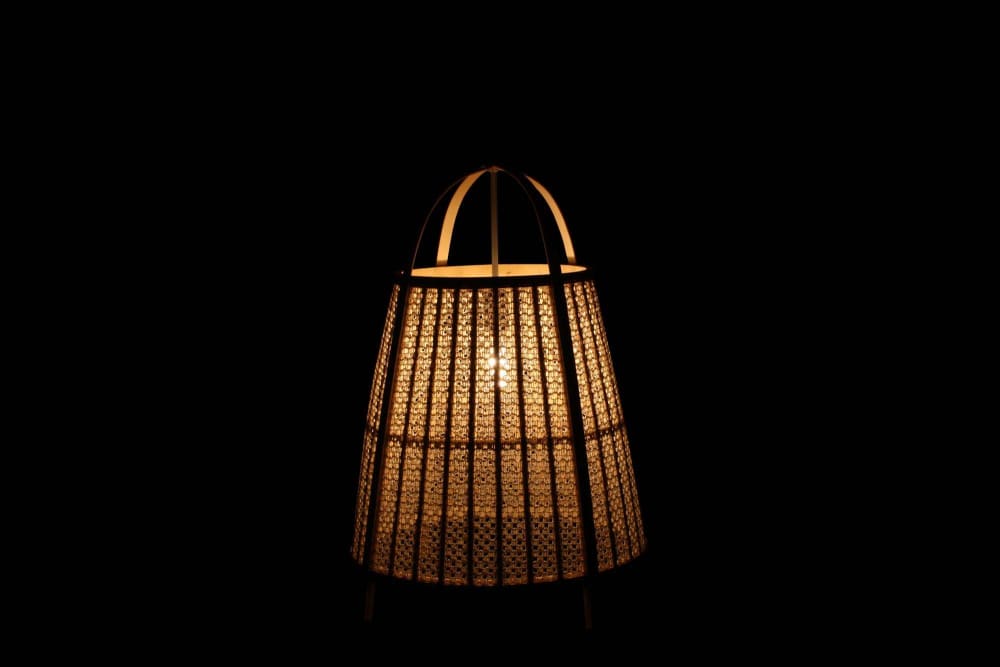 Plafonnier en bambou marron 47x47x64 cm — vue 4