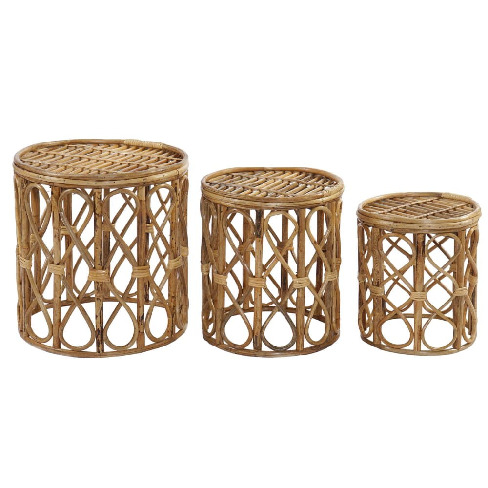 Lot 3 tables d'appoint - osier