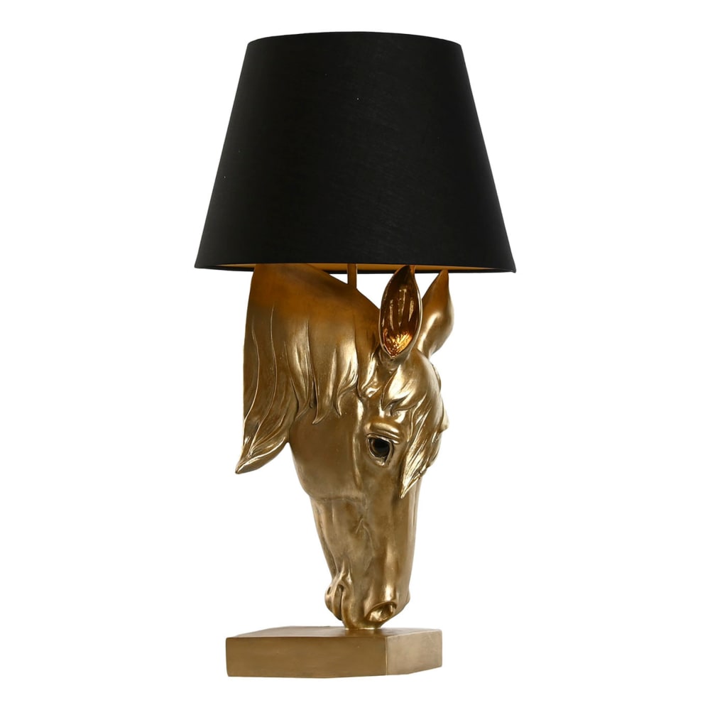 Lampe cheval en résine doré 30x30x59 cm — vue 3